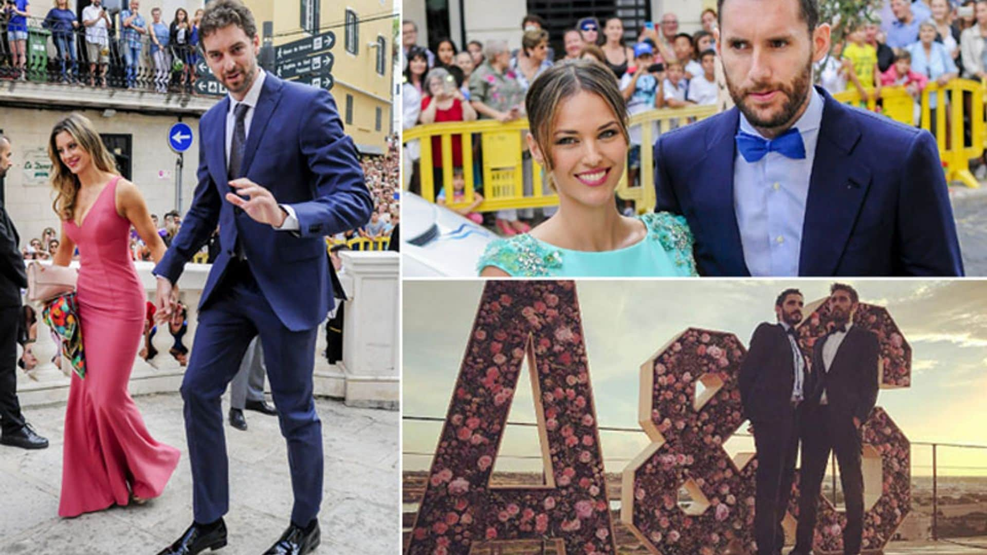 Mucho colorido entre los invitados 'de altura' en la boda de Sergio Llull y Almudena Cánovas