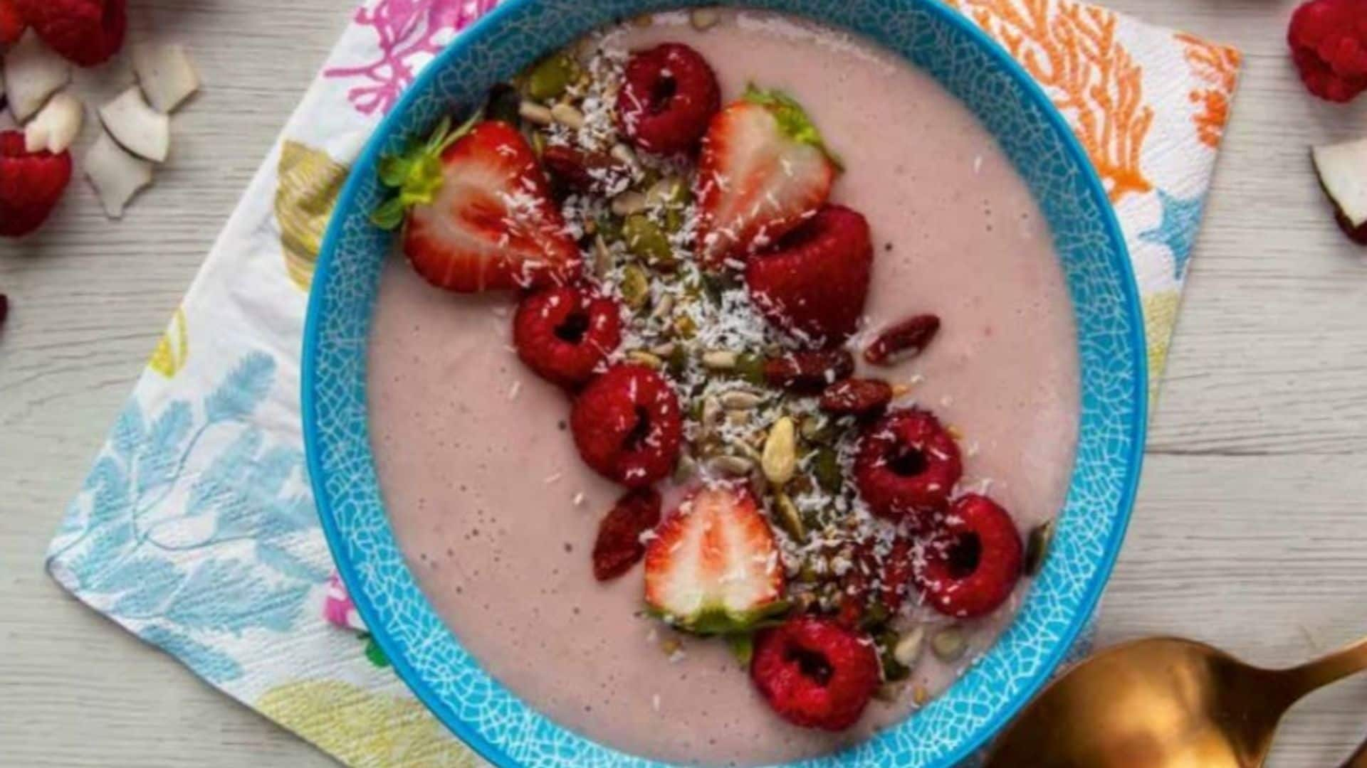 'Bowl' de fresas y crema de arroz