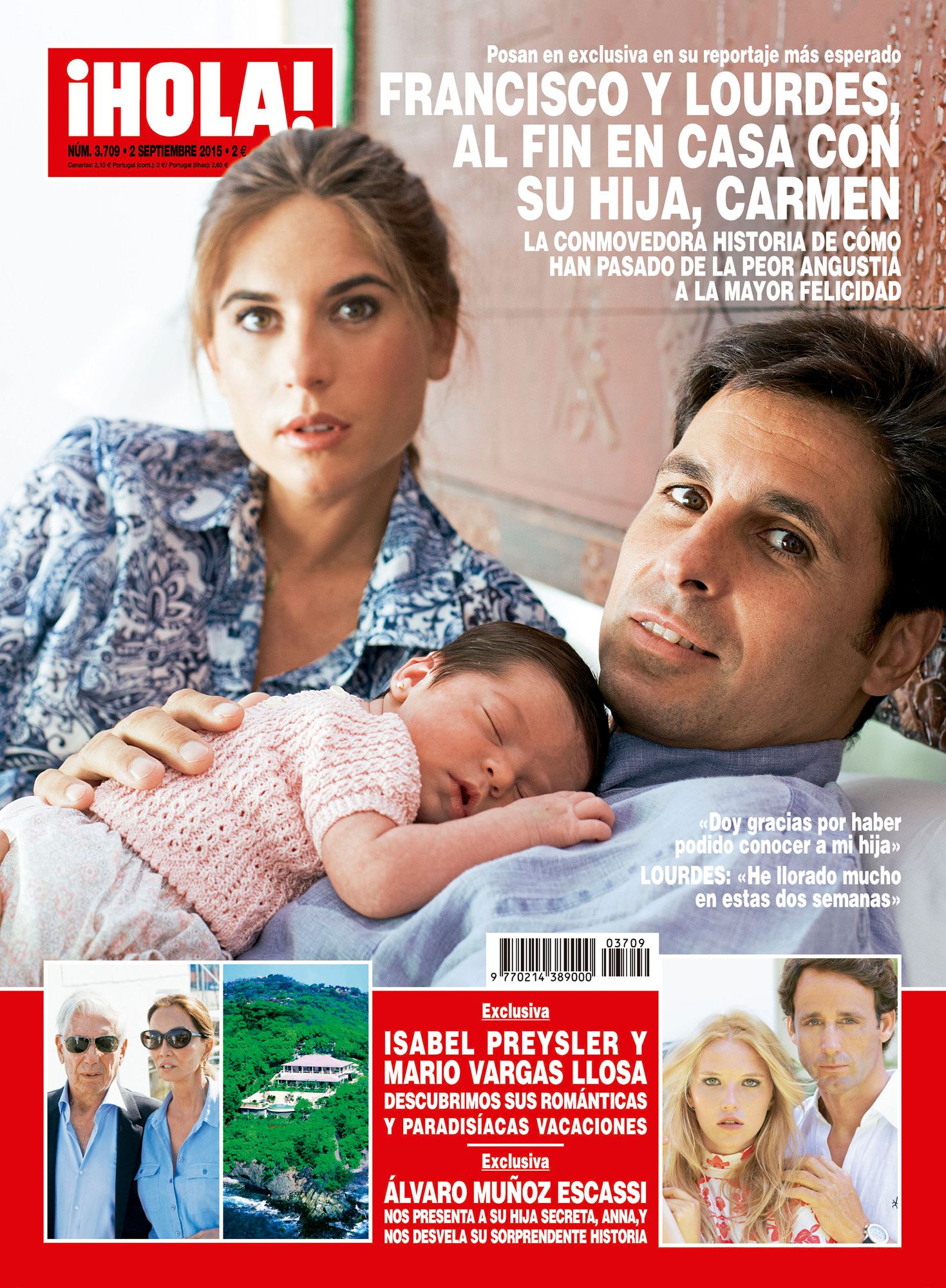 HOLA 4182 Fran Rivera y Lourdes Montes portada con su hija Carmen