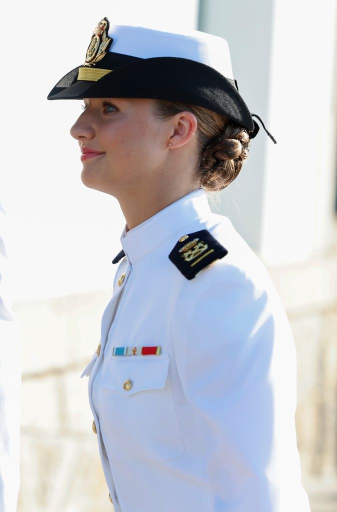 La Princesa Leonor de Borbón durante su ingreso en la Escuela Naval de Marín en Pontevedra