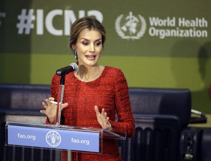 La reina Letizia en un acto de la FAO