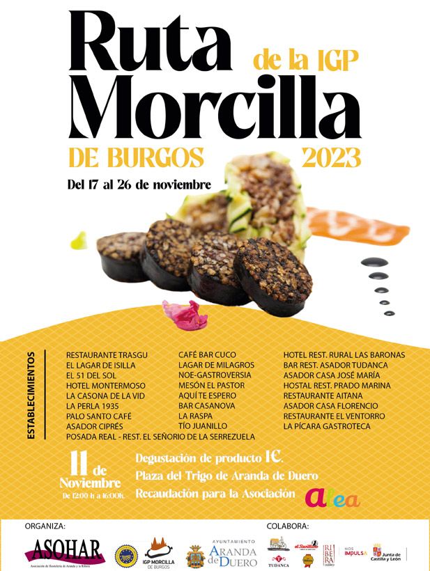 Cartel de la ruta de la IGP Morcilla de Burgos