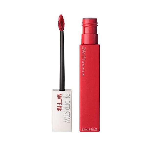 labial rojo mate permanente maybelline