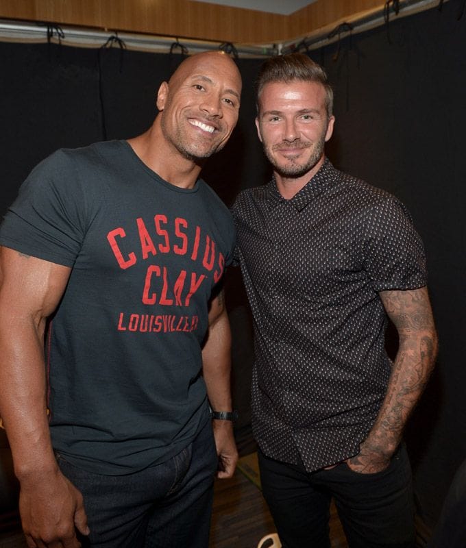 Dwayne Johnson y David Beckham