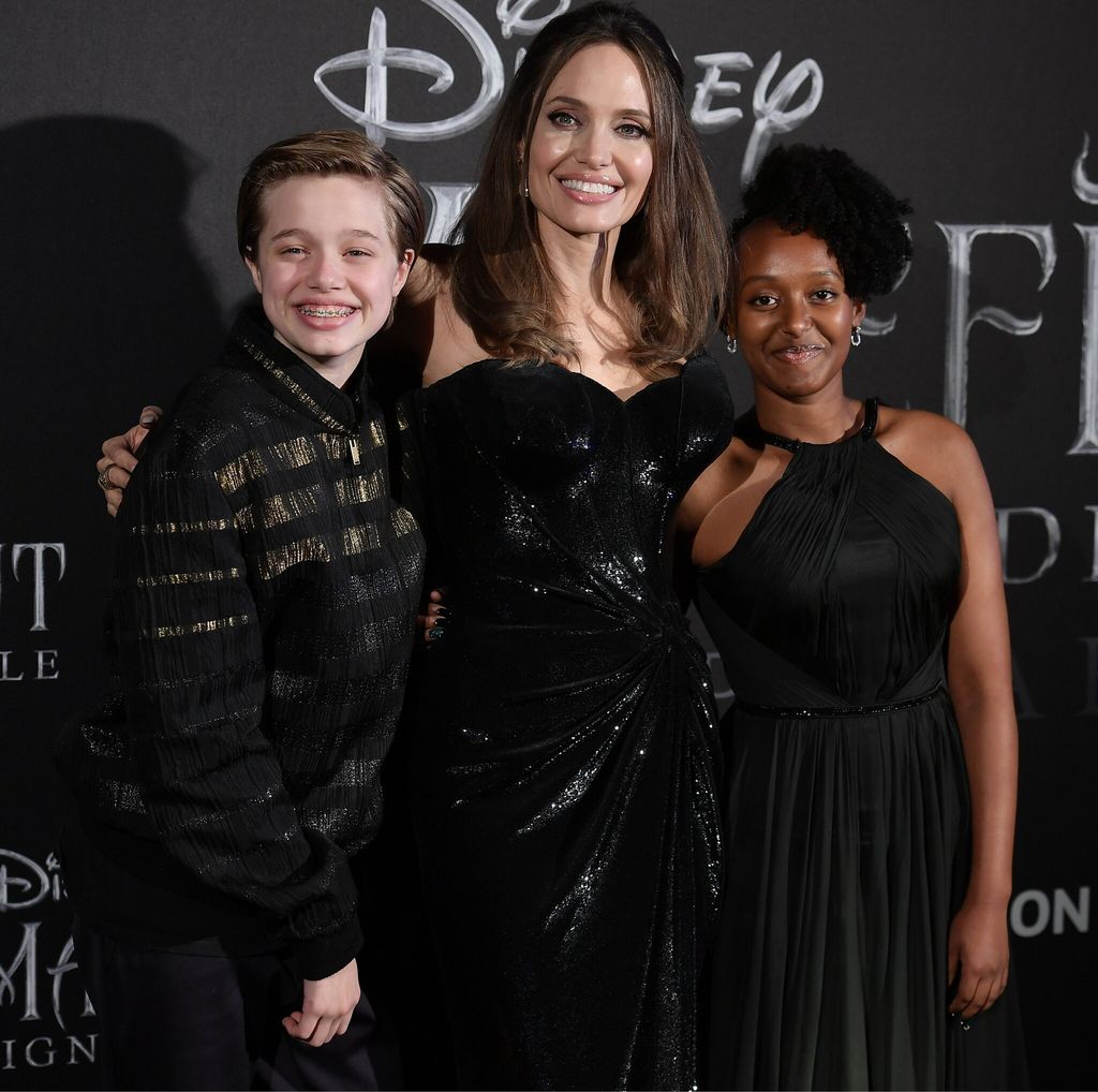 angelina jolie with daughters shiloh and zahara