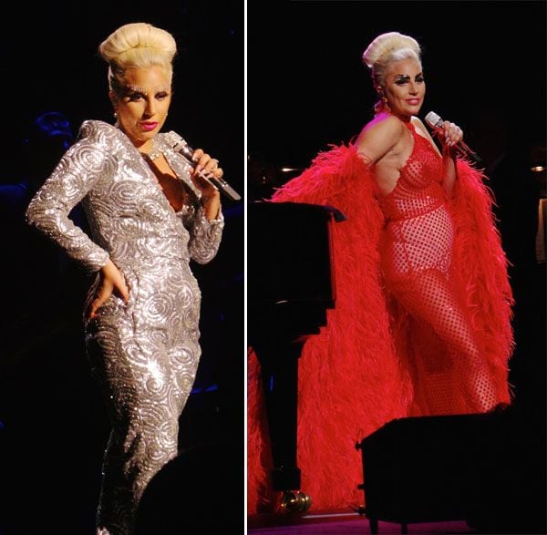 Lady Gaga se cambió de vestido hasta en cinco ocasiones a lo largo del espectáculo
