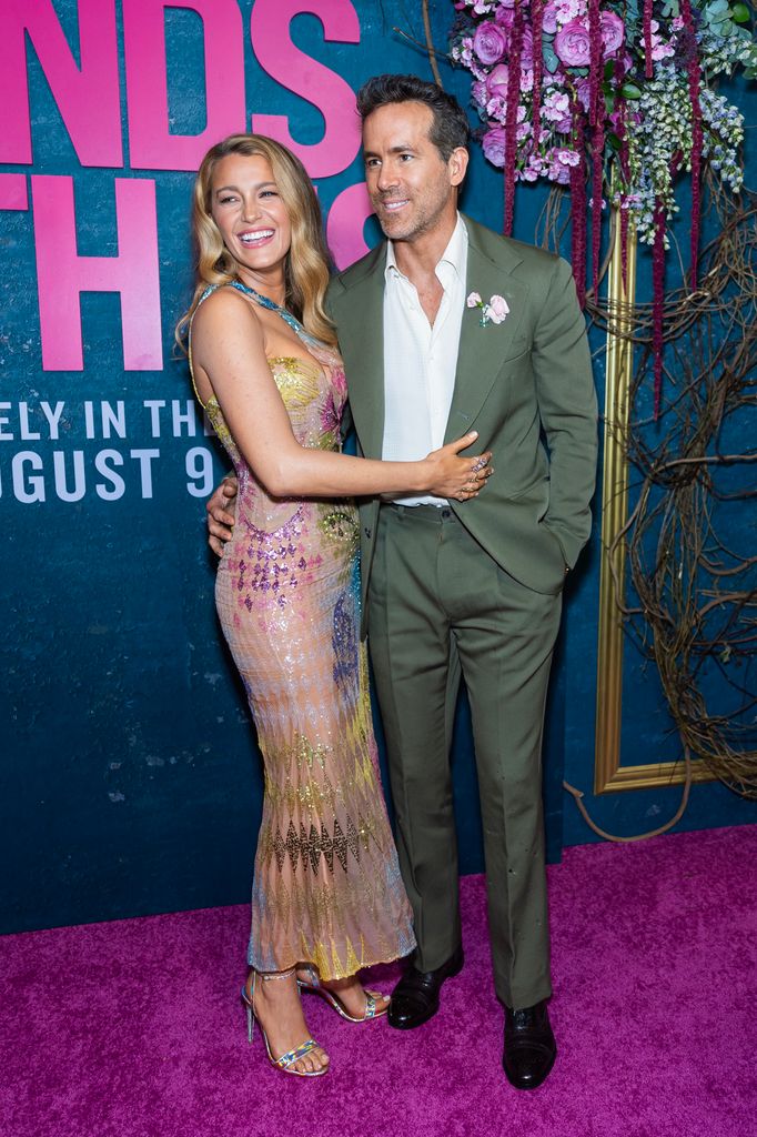 NEW YORK, NEW YORK - AUGUST 06: Blake Lively (L) and Ryan Reynolds attends the "It Ends With Us" New York Premiere at AMC Lincoln Square Theater on August 06, 2024 in New York City. (Photo by Gotham/WireImage)