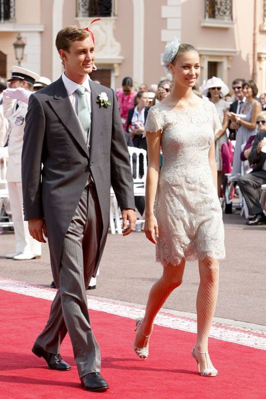 Pierre y Beatrice en la boda de Alberto de Mónaco el 2 de julio de 2011
