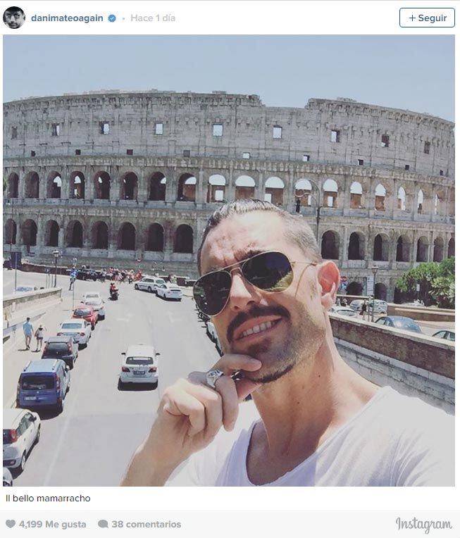 Estos días Dani Mateo comparte imágenes de sus vacaciones en Italia, tras acabar su trabajo en El intermedio
