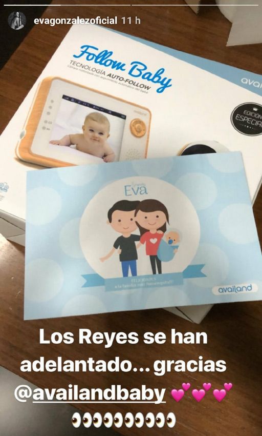 Eva González recibe los primeros regalos para su bebé