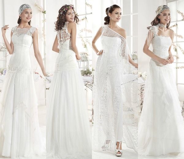 Vestidos de novia de estilo ibicenco, de la línea CALA de Villais.
