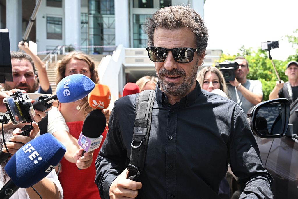 Spanish actor Rodolfo Sancho leaves court after his son Daniel Sancho Bronchalo was handed a life sentence for the murder of Colombian plastic surgeon Edwin Arrieta Arteaga on the island of Koh Pha Ngan in August 2023, at the Koh Samui Provincial Court on August 29, 2024. (Photo by Lillian SUWANRUMPHA / AFP) (Photo by LILLIAN SUWANRUMPHA/AFP via Getty Images)