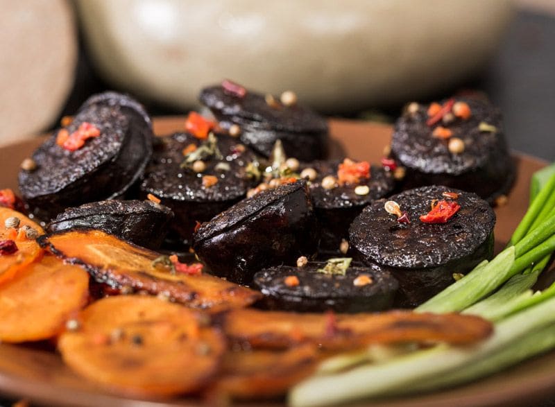 Morcilla con verduras