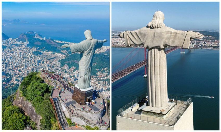 cristo redentor en r o de janeiro brasil y su r plica en lisboa