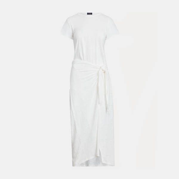 vestido blanco nudo ralph lauren