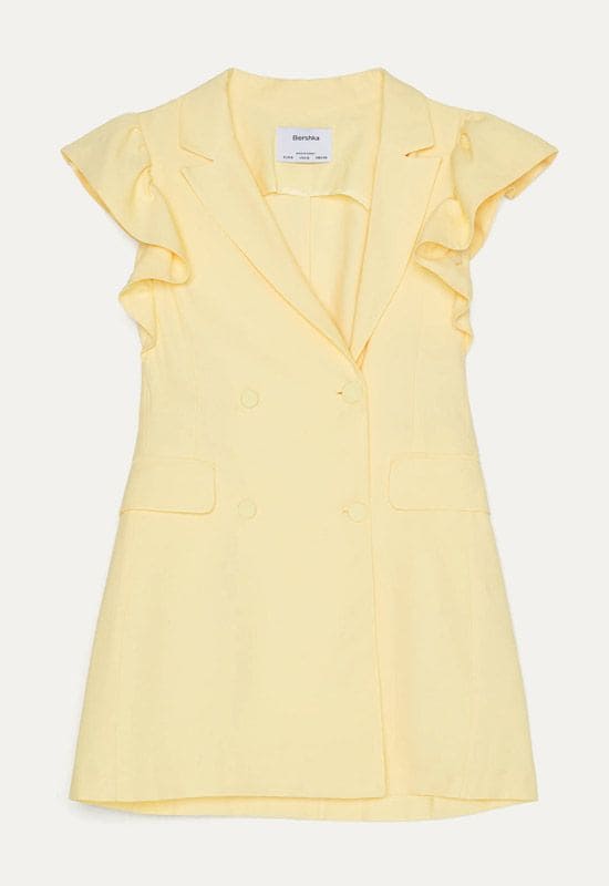 chaleco amarillo pastel bershka