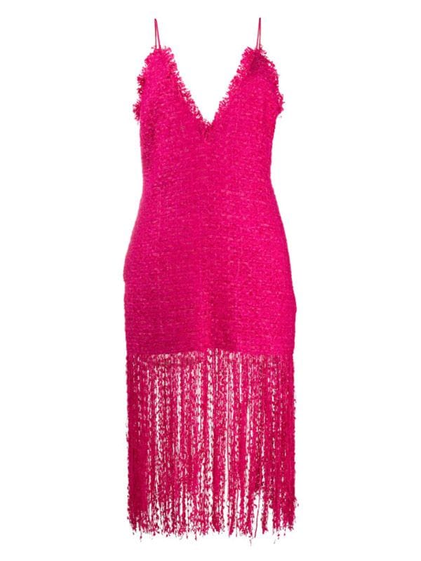 vestido tweed rosa