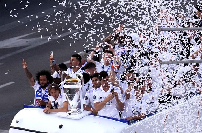 El Real Madrid celebra la Champions