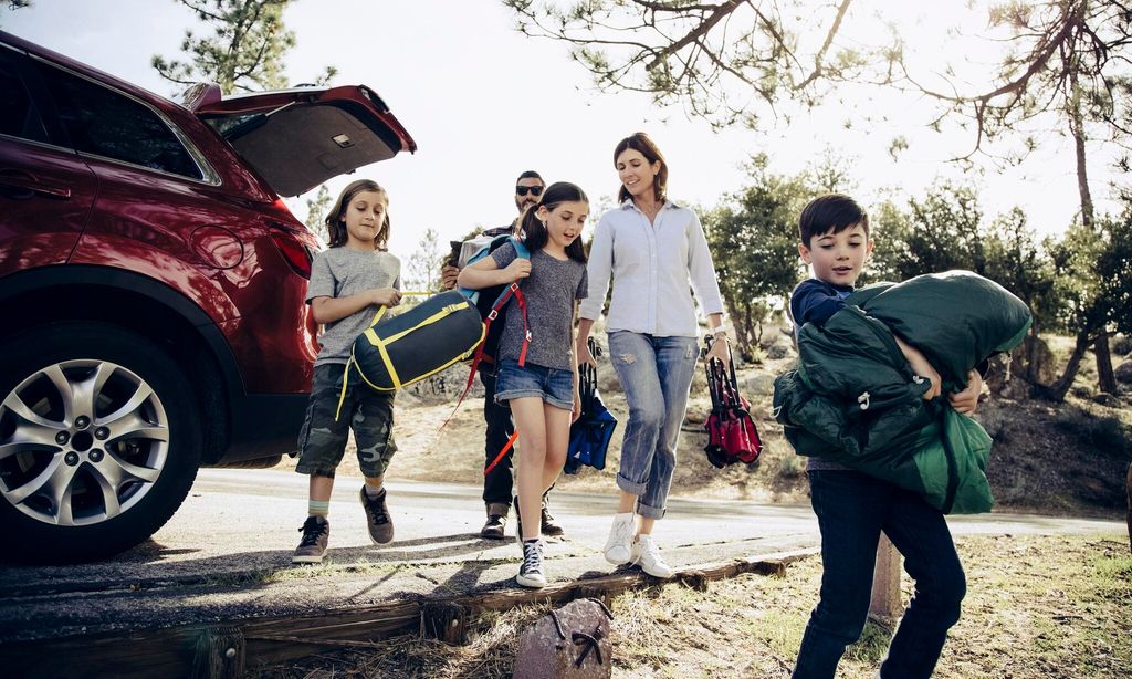 familia de acampada