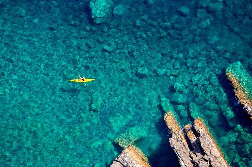 Kayak en Cinque Terre, Italia