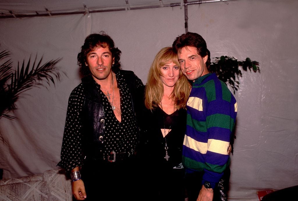 Bruce Springsteen y Patti Scialfa con Mick Jagger