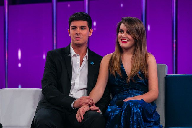 Amaia y Alfred en el plató de OT