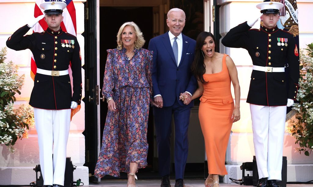 Eva Longoria con el presidente Joe Biden y la primera dama Jill Biden