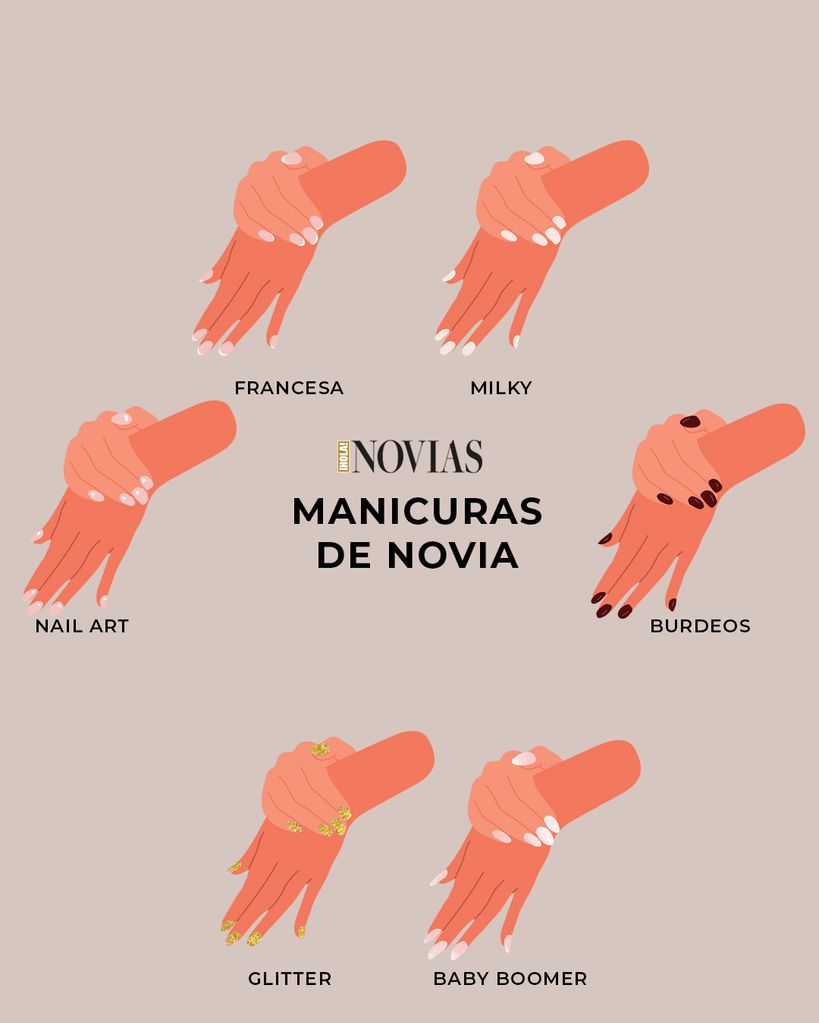 Tipos de manicuras de novia