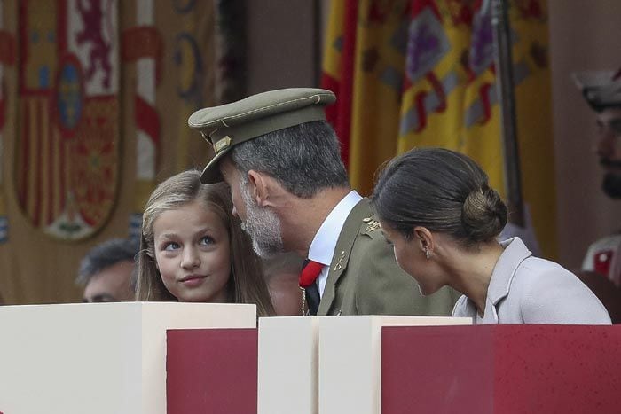 Los Reyes y la princesa Leonor el día de la Fiesta Nacional