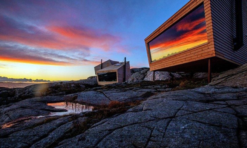 cabanas flokehyttene en el mar del norte noruega