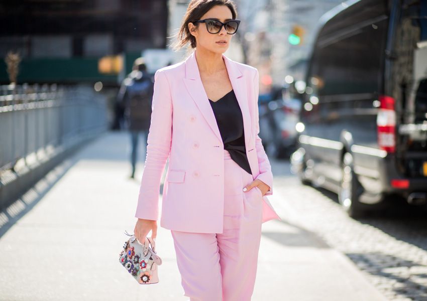 tendencias primavera traje rosa