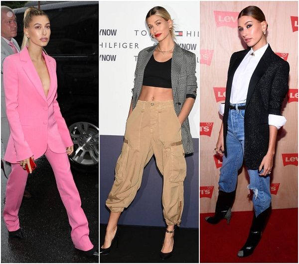 Hailey Baldwin con prendas oversize