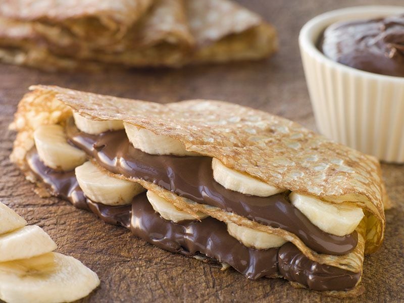 postres recetas platano chocolate crepes