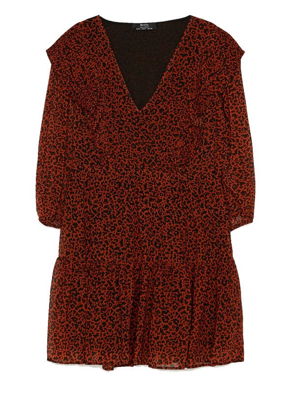 vestido leopardo bershka