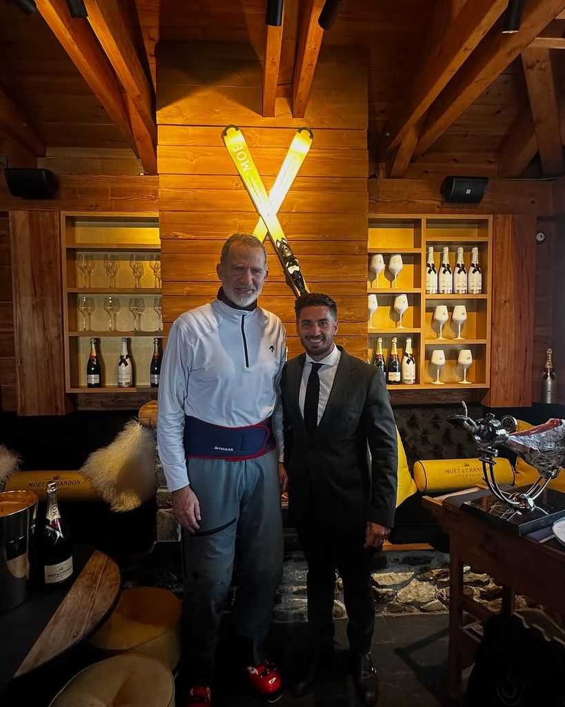 El rey Felipe en el lounge de Moët &Chandon en Baqueira Beret