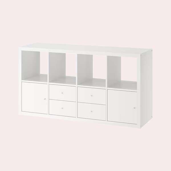 ikea kallax estanteria con accesorios blanco