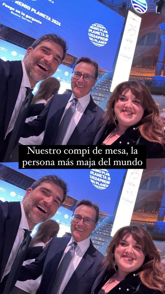 Nacho García y Lala Chus con Matías Prats en los Premios Planeta 2024