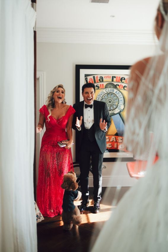 Chayanne y su mujer en la boda de Lele Pons