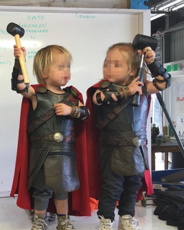 Los hijos de Elsa Pataky disfrazados de Thor