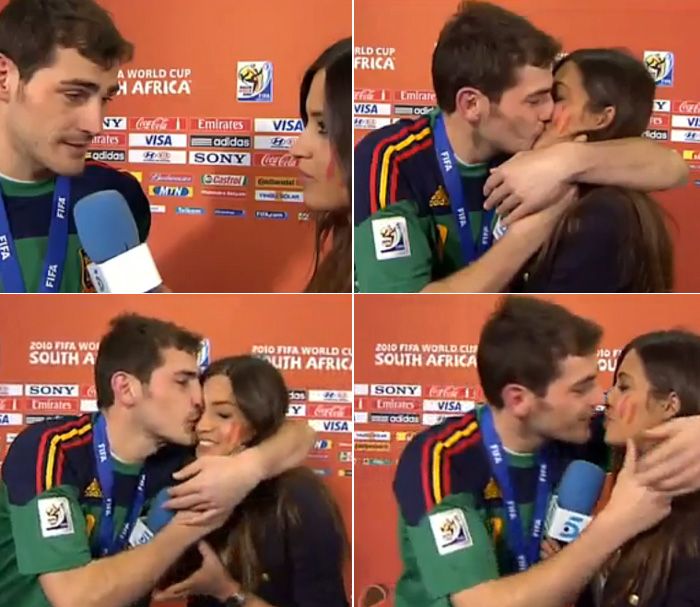 El beso de Iker y Sara