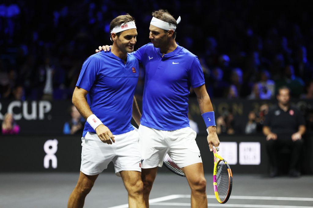 Rafa Nadal con su gran amigo y rival, Roger Federer