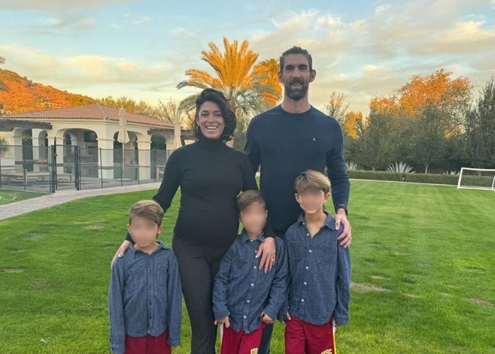 Michael Phelps con su mujer e hijos 