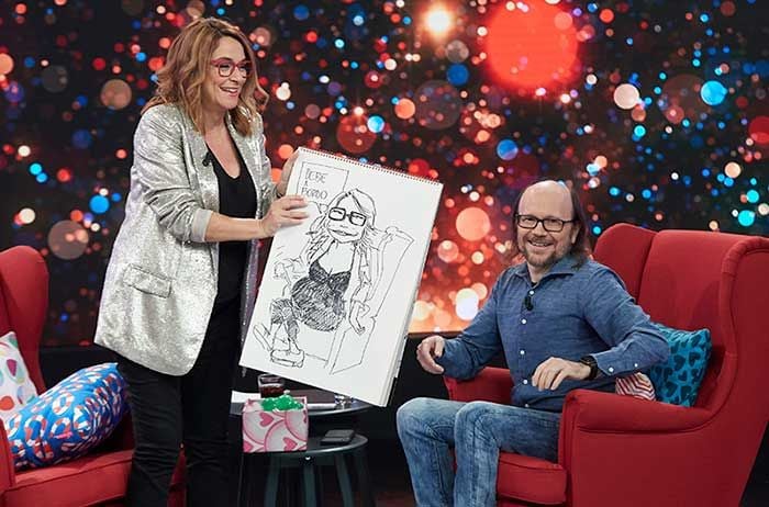 Santiago Segura realiza una bonita caricatura de Toñi Moreno