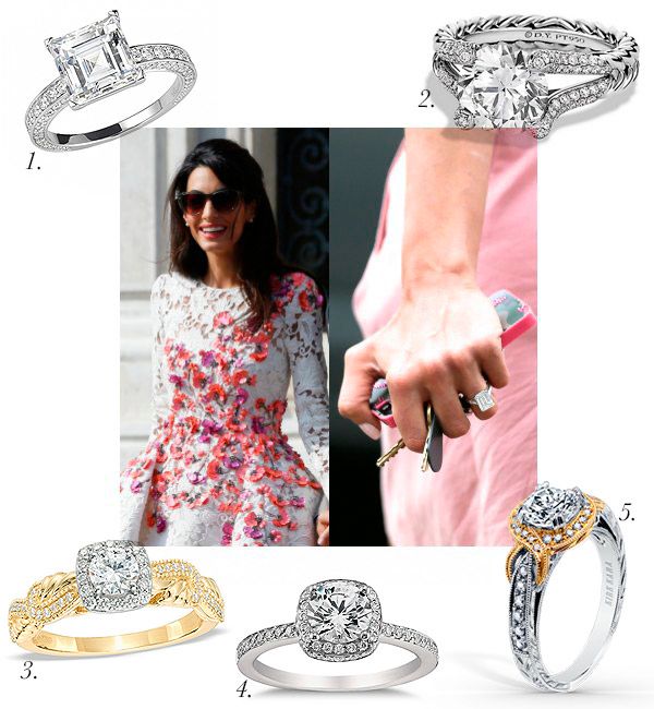 El anillo de compromiso que George Clooney entregó a Amal Alamuddin, ha sido otro de los grandes favoritos del universo bridal en los últimos tiempos
