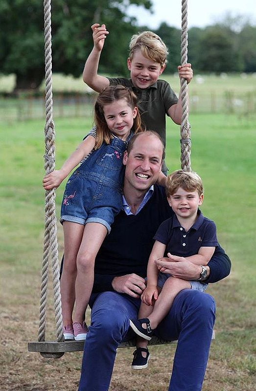 Príncipe Guillermo con sus hijos