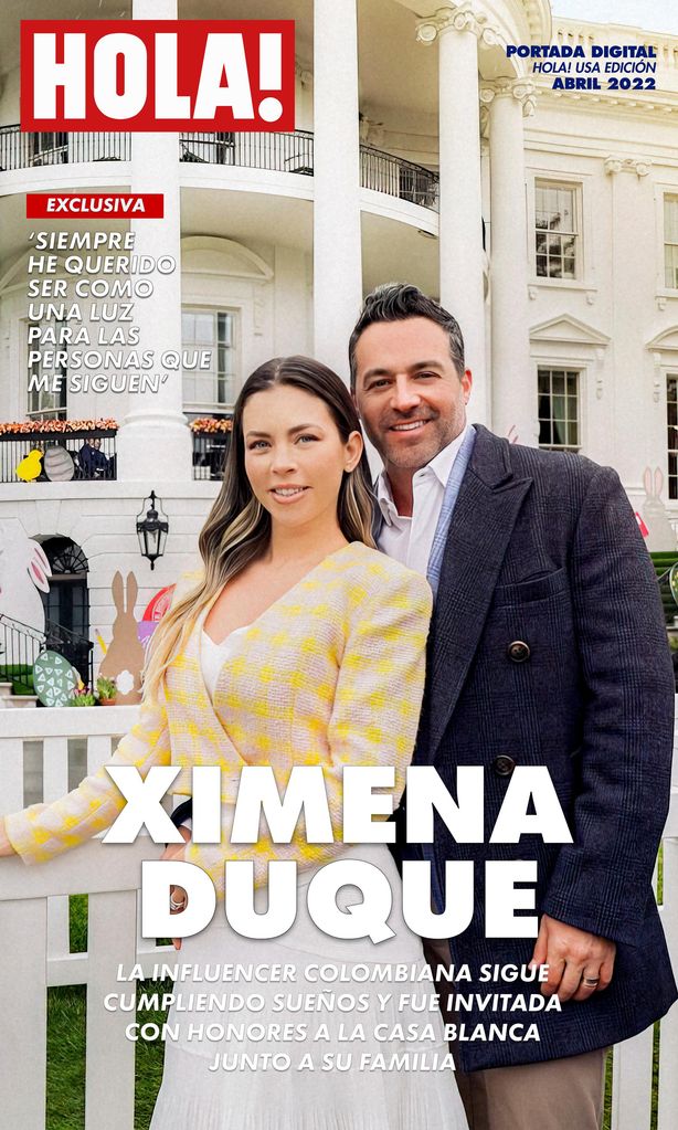 Ximena Duque y familia en la Casa Blanca