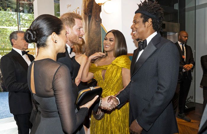 Meghan Markle y el príncipe Harry coinciden con Beyoncé en el estreno de 'El Rey León'