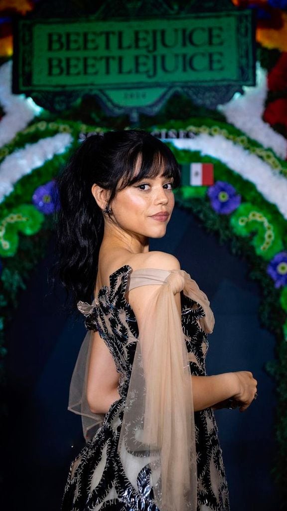 Jenna Ortega en México durante la presentación de Beetlejuice Beetlejuice