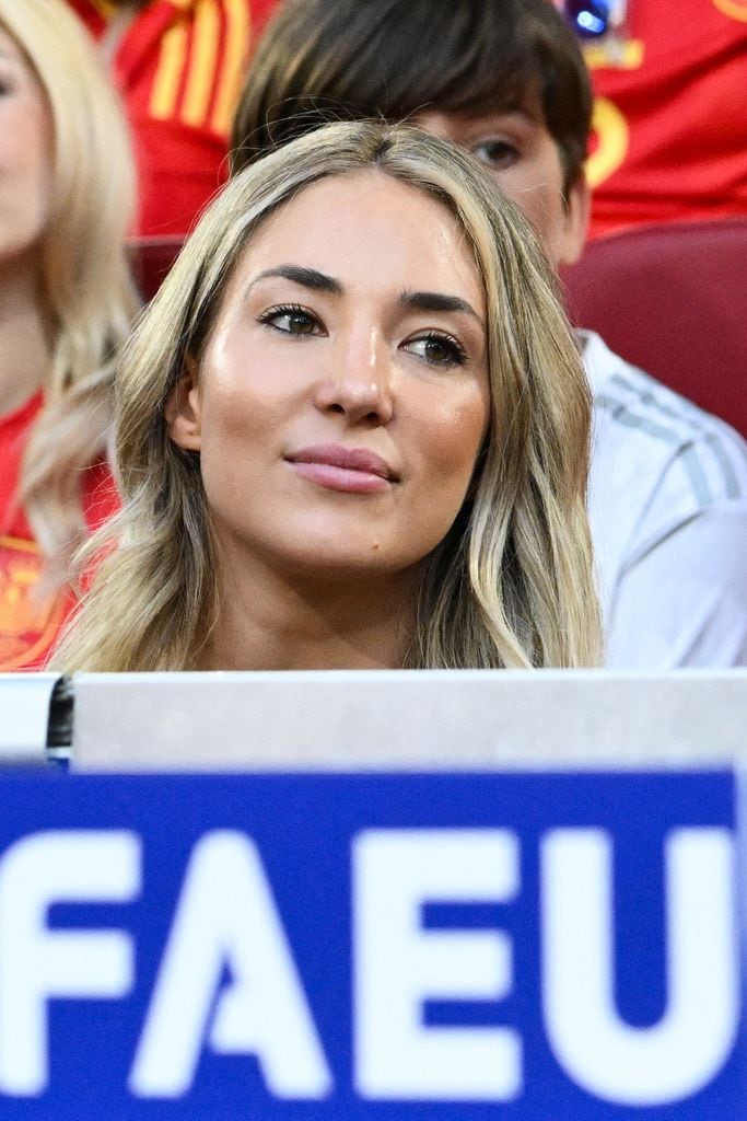 Alice Campello, mujer de Álvaro Morata, en el partido que enfrentó a España contra Albania en la Eurocopa el 24 de junio de 2024 en Dusseldorf, Alemania