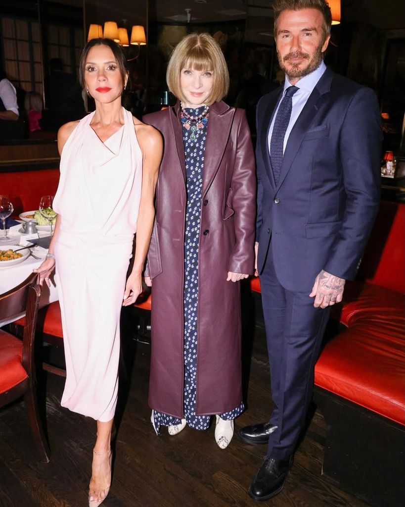 Victoria y David Beckham junto a Anna Wintour